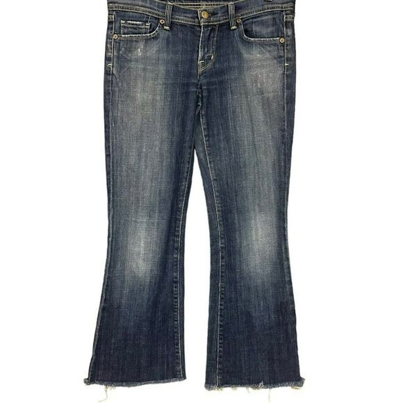 Vintage Citizens of Humanity Naomi Low Waist Crop Flair Raw Hem Jeans‎ Womens 28 - Picture 1 of 5